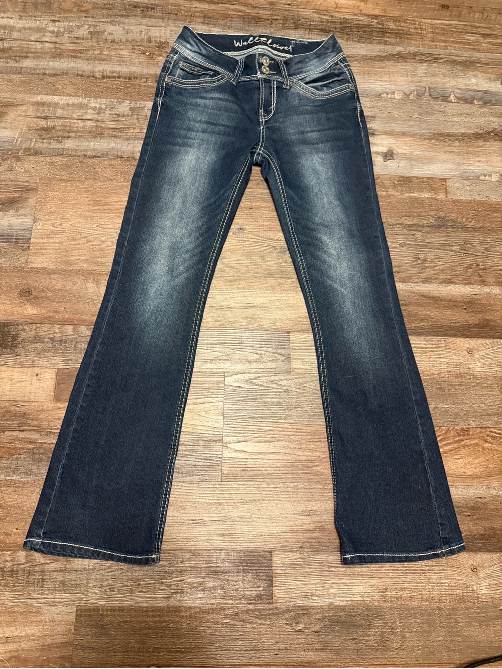 Retro Wallflower Dark Blue Flare Jeans Low Rise Size 5 Junior EUC